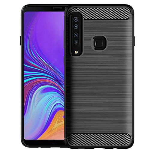 Galaxy A9 2018 Case, Galaxy A9 Star Pro Case, Rnicy Slim Shock Absorption Rubber Soft TPU Flexible Brushed Texture Protective Cover Case for Samsung Galaxy A9s 2018 (Black)