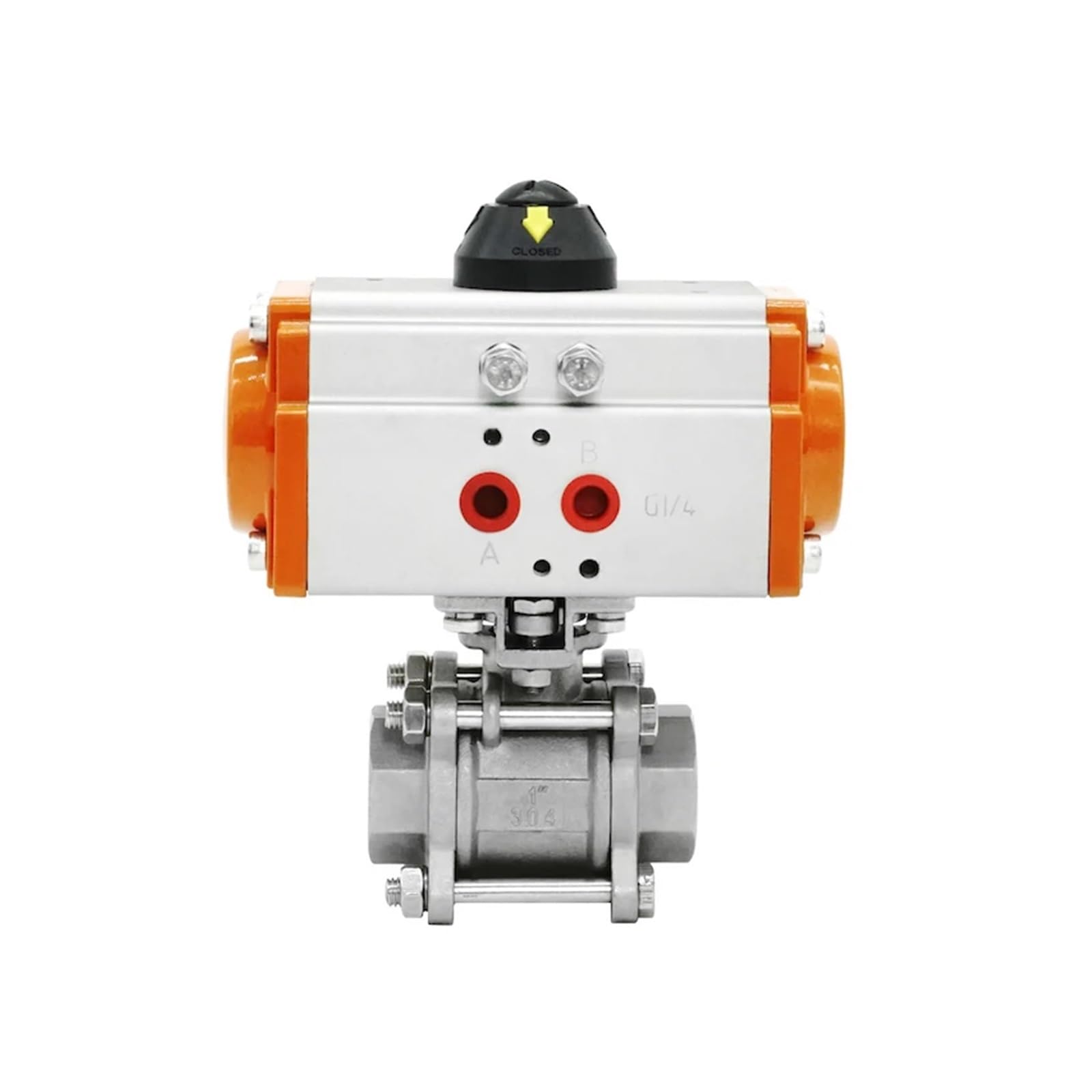 TPKMVGAP DN32 304 Stainless steel Three Piece High Platform Pneumatic Ball Valve Q611F-16P DN32 Pneumatic Ball Valve(Single)