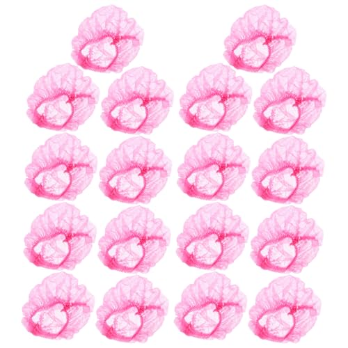 GALPADA Gorros Desechables de Malla No Tejida Cabello Redecillas Transpirables y Cómodas Tamaño 21 Pulgadas Color Rosa Paquete de 100 Unidades para Uso Hospitales Salones y Sector