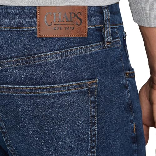 Chaps Men’s Slim Straight Fit Jeans (US, Waist Inseam, 40, 34, Regular, Regular, Bay Blue)4