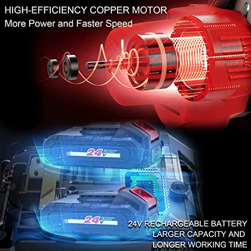 Mini tronçonneuse électrique 24V 6 pouces avec 2 batteries et chaînes - 7