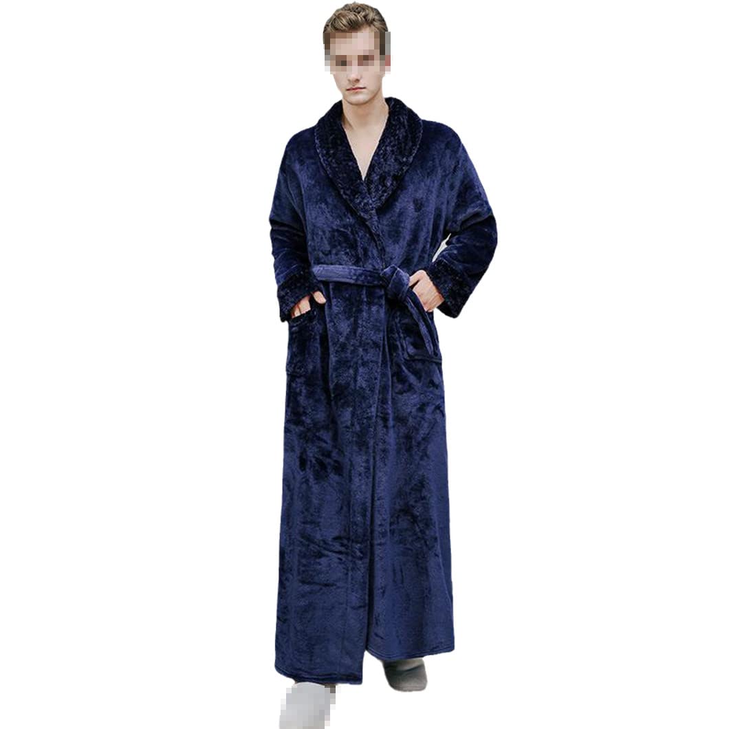 keusyoi Zimowa męska bielizna nocna pogrubiona flanelowa kimono szlafrok bielizna nocna damska na co dzień miękka koszula nocna z polaru szlafrok domowy