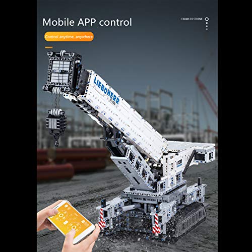 Foxcm Technischer Kran Kran 11200 Bauset, 2.4G RC Crawler Liebherr Bauset 4000 Teile mit 2 Motoren, Kompatibel mit Lego… – Bild 5