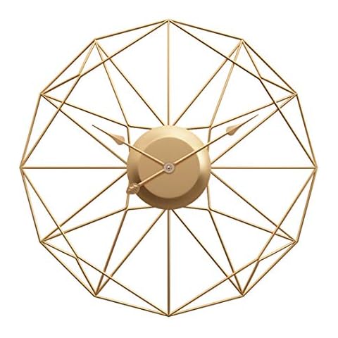Haoun Modern Metal Wall Clock 20 Inch,Silent Non Ticking Wall Clock Large Decorative for Living Room Bedroom Office Decor - Gold Cover