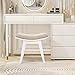 Iwell Vanity Stool with Rubberwood Legs, Vanity Bench, Makeup Bench Dressing Stool, Padded Cushioned Chair, Piano Seat, for Women, Girl, Mom, White