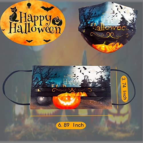 Halloween Face Masks For Adults,50 Pack Disposable Face Mask Individually Wrapped,3 Ply Print Masks #TOP2