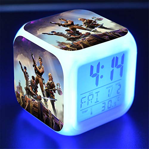 Orlando MR Réveils Lumineux pour Enfants Chambre Réveil de Chevet 8 Sons Lumineux Lampe de Chevet 7 Couleurs Cadeau pour Garçons Filles,A
