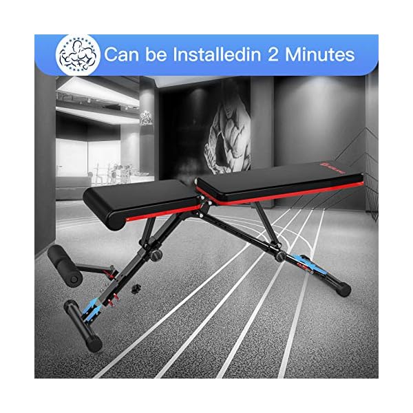 AERLANG-Weight-Bench-Adjustable-Strength-Training-Bench-for-Full-Body-Workout-Fast-FoldingInclineDecline-Utility-Workout-Bench-for-Home-Gym-with-a-Professional-Training-ManualBlack 1 Weight Bench, Adjustable Strength Training Bench for Full Body Workout, Fast Folding/Incline/Decline Utility Workout Bench for Home Gym with a Professional Training Manual