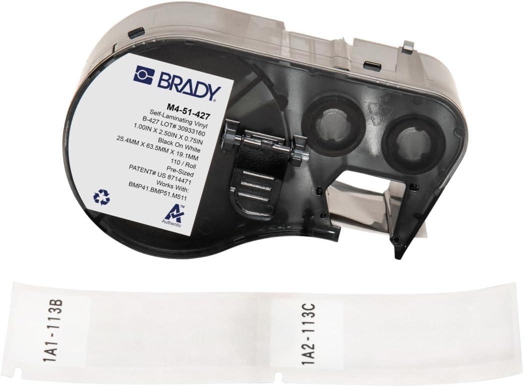 Brady Self-Laminating Vinyl 25.4 X 63.5Mm 110Pcs White 888434591765