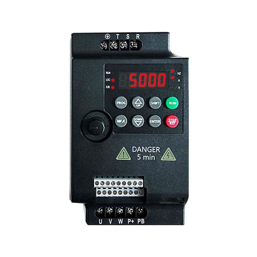 Convertitore di Frequenza 220V Monofase con Ingresso 220V Monofase e Uscita 220V per Motore A Condensatore Monofase da 0,4 KW.
