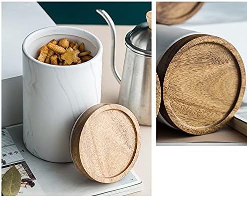 Miniatura 5 de YYW Recipientes de cerámica para almacenamiento de alimentos, recipientes de cocina con tapa hermética para granos de café, azúcar y especias