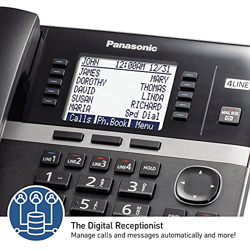 Image of Panasonic Office Phone System, Corded Base Station with 4-Lines Expandable with Up to 10 Compatible Panasonic Business Phones Wirelessly - KX-TGW420B (Black) (Pack of 3)