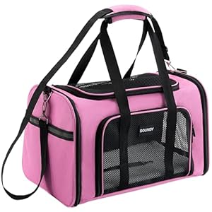 Soundy Dog Carrier Cat Carriers Airline Approved Pet Carrier for Small Medium Dogs Cats Under 15Lbs Puppies Collapsible Soft Sided TSA Travel Puppy Carrier Bag (Medium, Pink)