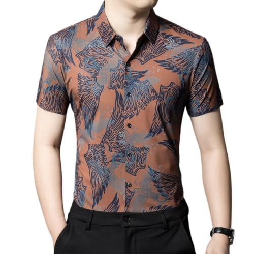 Chemise boutonnée à manches courtes avec imprimé floral et col carré moderne