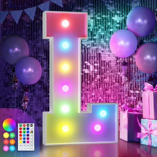 Image of Imprsv Colorful 3FT Marquee Letters L, 18 Colors Large Light up Letters