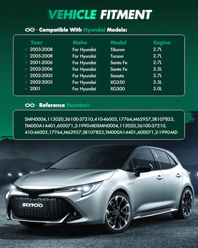 Image of SCITOO Motor Starter for SMN0004 113020 Starters Fit for Hyundai for Santa Fe 2001-2006, for Hyundai for Sonata 2002-2005, for Hyundai for Tiburon 2003-2008, for Hyundai for Tucson 2005-2008