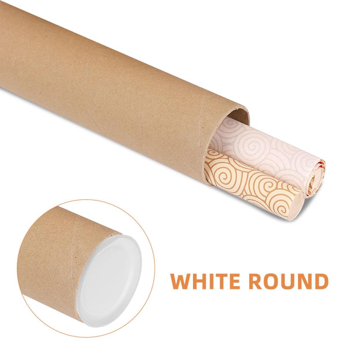 GLEAVI Tappi Terminali Rotondi 50 Pezzi Plastica Bianca Protezione Tubi Cartone Kraft Spedizione