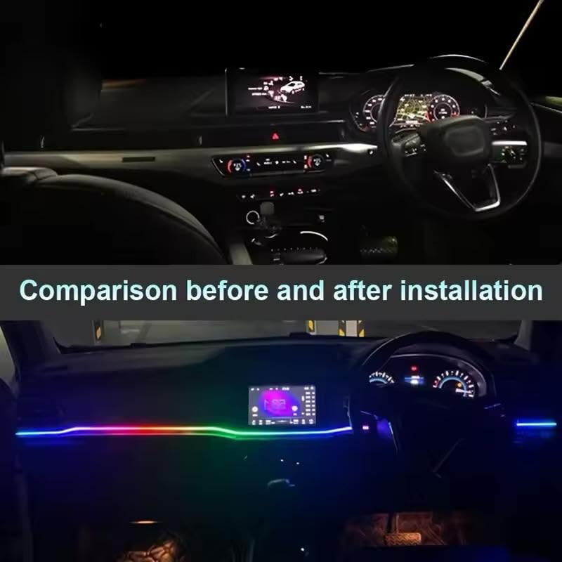 Image of AutoBizarre 110 cm+25 cm 2 in 1 Multicolor Music Controlled Sound Activated Car Interior Decoration Dashboard Ambient Lighting USB K4 Magic Lights with Remote & Mobile Application Control
