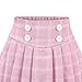 Girls Skirt Pink Grid Check Plaid Pleated School Tennis Mini Casual Size 13-14