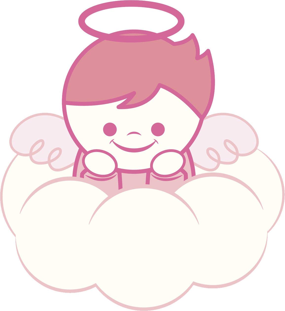 BRK Studio Adorable Pink Baby Angel on Cloud Cartoon Round Metal 0.75