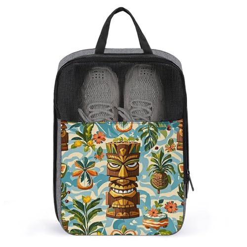 Bolsa de zapatos de golf Aloha Tiki con cremallera para viajes y maletas de hombre