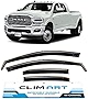 CLIM ART in-Channel Incredibly Durable Rain Guards for Dodge RAM 2500 3500 2019-2023 Crew Cab,Original Window Deflectors,Vent Deflector,Vent Window Visors,Dark Smoke Truck Accessories,4pcs- 609006LPv
