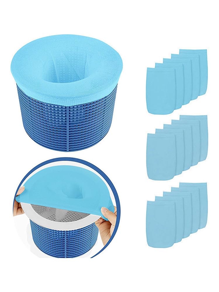Kit d'entretien aspirateur Piscine Chaussettes d'écumoire de Piscine Filtre à débris de Feuilles Filtre à Mailles en Nylon pour réservoirs de Stockage d'eau Domestique(20 Loading)