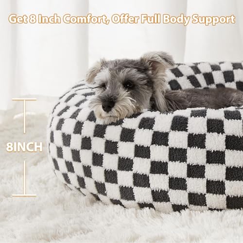 BFPETHOME Donut Dog Bed for Small Dogs, Round Cat Beds for Indoor Cats, Calming Pet Bed for Puppy and Kitty with Non-Slip Bottom, Cute Fancy Dog Bed Machine Washable Puppy Bed - Image 4