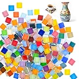 Axlyca 1KG Mosaiksteine zum Basteln,Polygon Mosaikfliesen Bastelset,Mini Mosaik Steine,Bunte Kristall Mosaik Fliesen Keramik,Mini Mosaikfliesen für DIY Kreativ, Blumentöpfe,Bilderrahmen,Unterset Deko