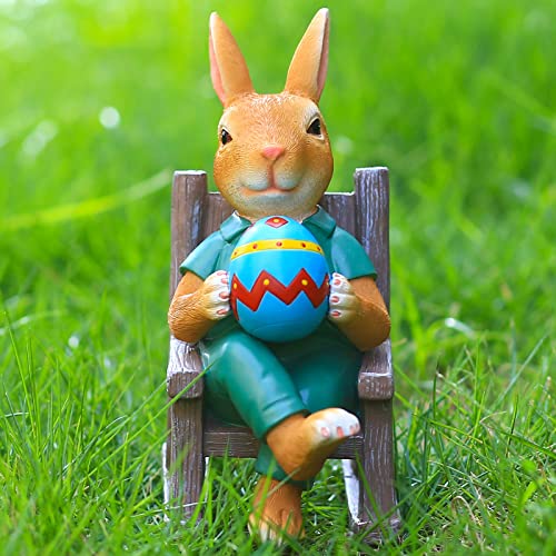 Chenbay Easter Bunny Rabbit Garden Statue Decorations, Fanny Garden Gnome Decor, Easter Gift For Family, Relatives And Friends, Patio Lawn Outdoor Indoor Bedroom Decor #TOP1