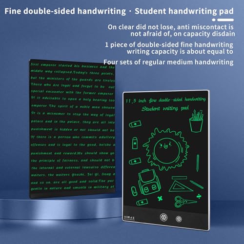 Image of LCD Writing Tablet 2 Sides Screen Erasable Reusable 11.5inch and 10.5inch Electronic Drawing Pads Portable Scratchpad for Kids Adults Home Office (Black)