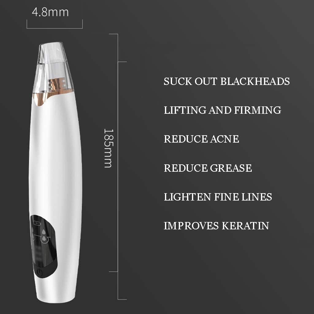 ESHINEDE Aspirateur de Points Noirs, Nettoyeur électrique de Pores du Visage, Outil d'extraction de Points Noirs Rechargeable USB avec 3 sondes et kit d'aspiration de Points Noirs