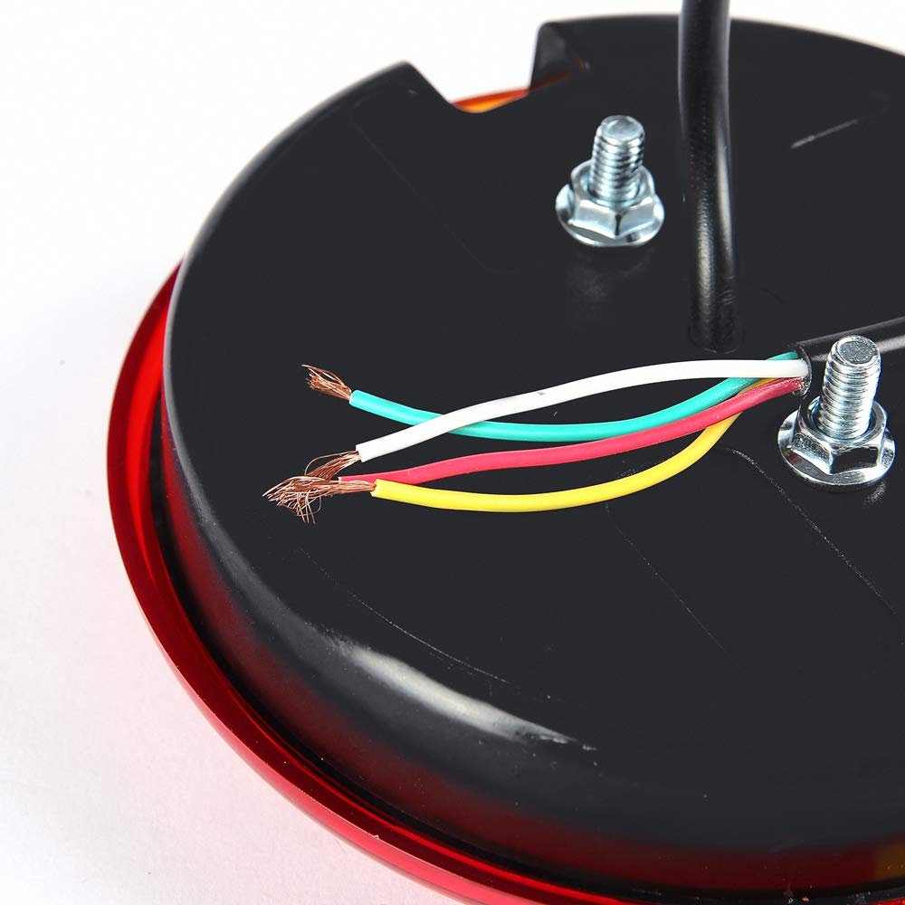 Partsam - 10 Luces Traseras LED Redondas Rojas De 4 Pulgadas Para Remolque, 12 Luces LED Con