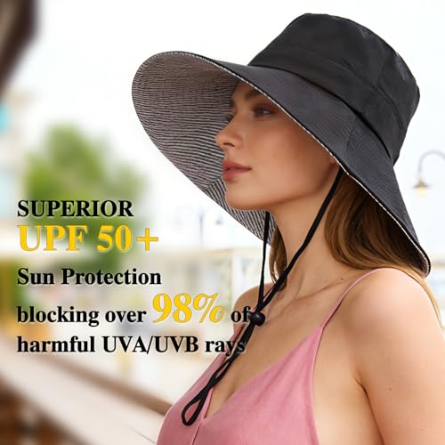 Sombrero de sol para mujer con ala ancha plegable miniatura 2