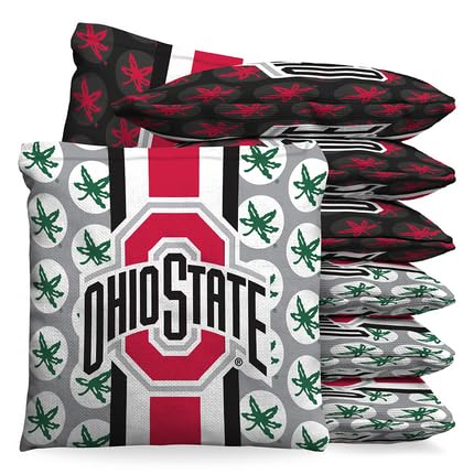 Ohio State Buckeyes Fanatic 1 LB Cornhole Bean Bag Toss Bags Set by BAGGO (Set of 8)