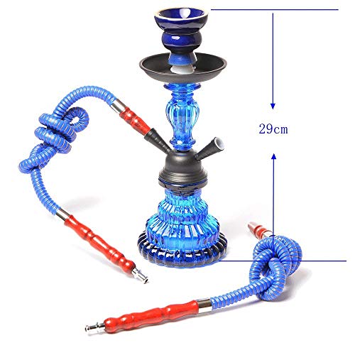 JYZT Shisha Set, 2 Schlauch 29cm Shisha Shisha mit Glasboden Keramik Shisha Bowl Shisha Schlauch Kohlezange Aschenbecher… – Bild 3