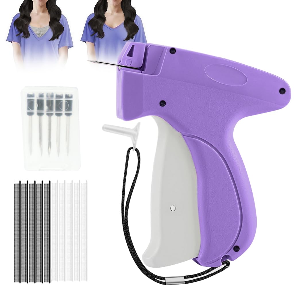 Supvox® Quick Clothing Fixer,Mini Tag Gun,Clothing Stitch for Clothes Quick Tailoring Sewing Gun Price Label Machine(5 Needles 1000 Glue Needles)-image-1