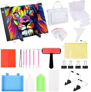 160PCS Adjustable Brightness A4 Light Pad for Diamond Painting Kits, Led Light Box Drawing Light Box,Light Board for Diamond Painting Light Board,Diamond Art Light Board, Diamond Painting Accessories