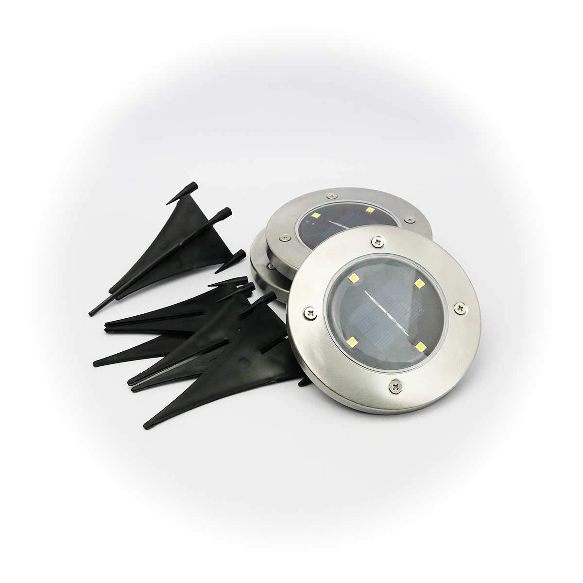 Segnapasso solare a LED "Lawnlight", set da 9, bianco caldo