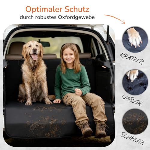 Upgrade4cars Kofferraumschutz Hund mit Ladekantenschutz Wasserdicht & rutschfest | Auto Hundedecke Kofferraum