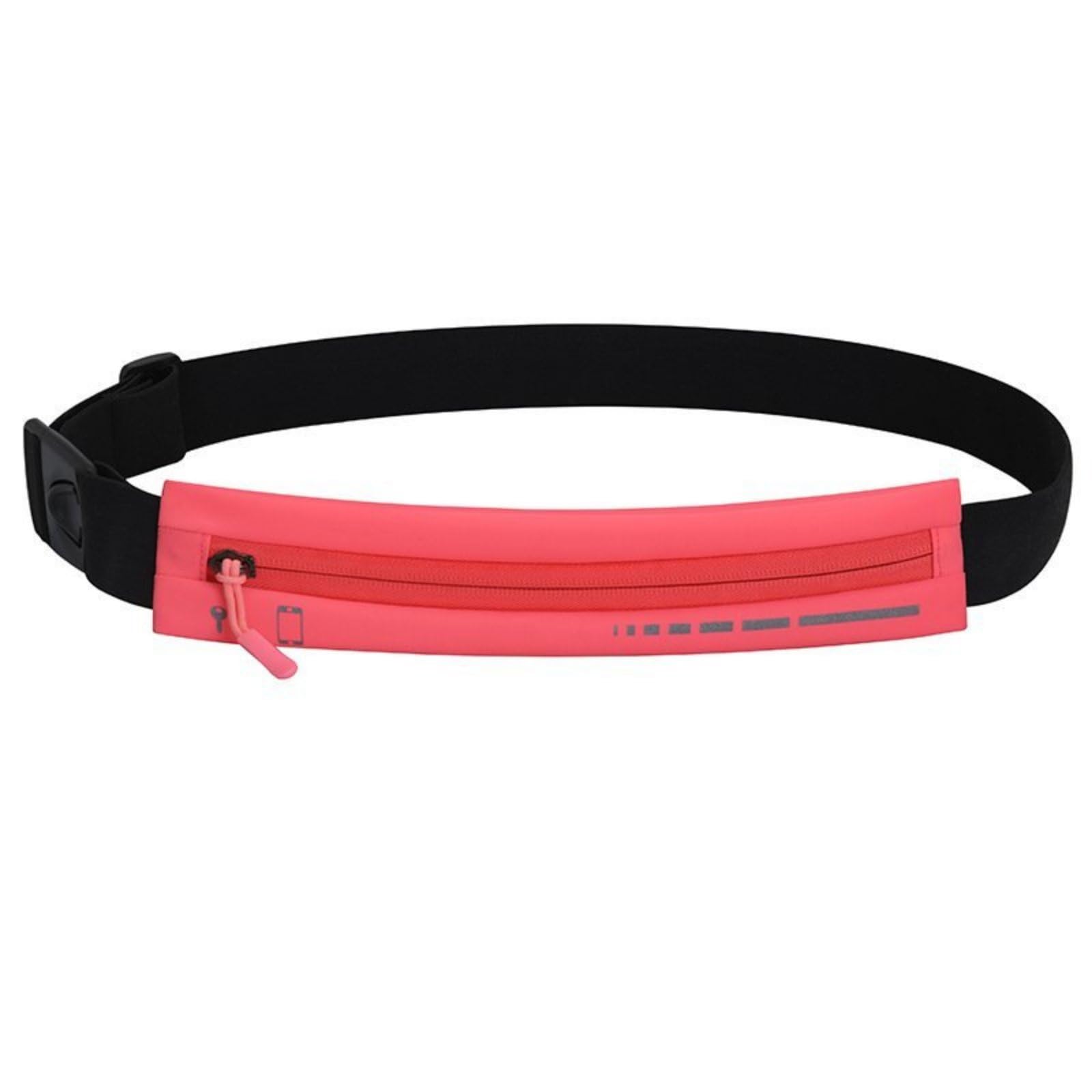 Large Capacity Running Waist Pack Hands Free Fitness Waist Bag Snug Fit Slim Running Belt Lightweight for Runners, Long-Distance Race, Workout, Pink-image-46