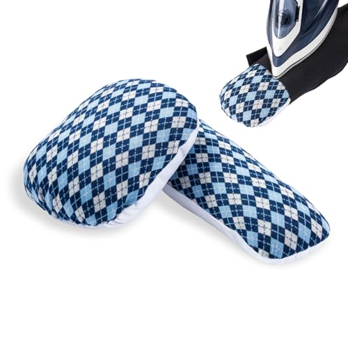 LAZYSEAL 2 Pack Tailors Ham Sleeve Roll Tool Kit for Pressing Collars Brims Cuffs and Curved Seams on Linen and Cotton Fabrics (Blue and White)