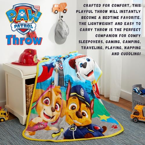 Image of Paw Patrol Kids Bedding Super Soft Silk Touch Throw, 40 in x 50 in, (Official Licensed Product) By Franco