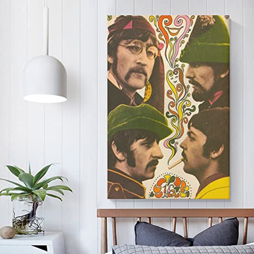 LORGL Poster rétro The Beatles – Peinture murale décorative sur toile – Décoration moderne pour chambre à coucher – 50 x 75 cm - Les Beatles, Paul McCartney, John Lennon, RIngo Starr, George Harrison LORGL Poster rétro The Beatles - Peinture murale décorative sur toile - Décoration moderne pour chambre à coucher - 50 x 75 cm – Image 6