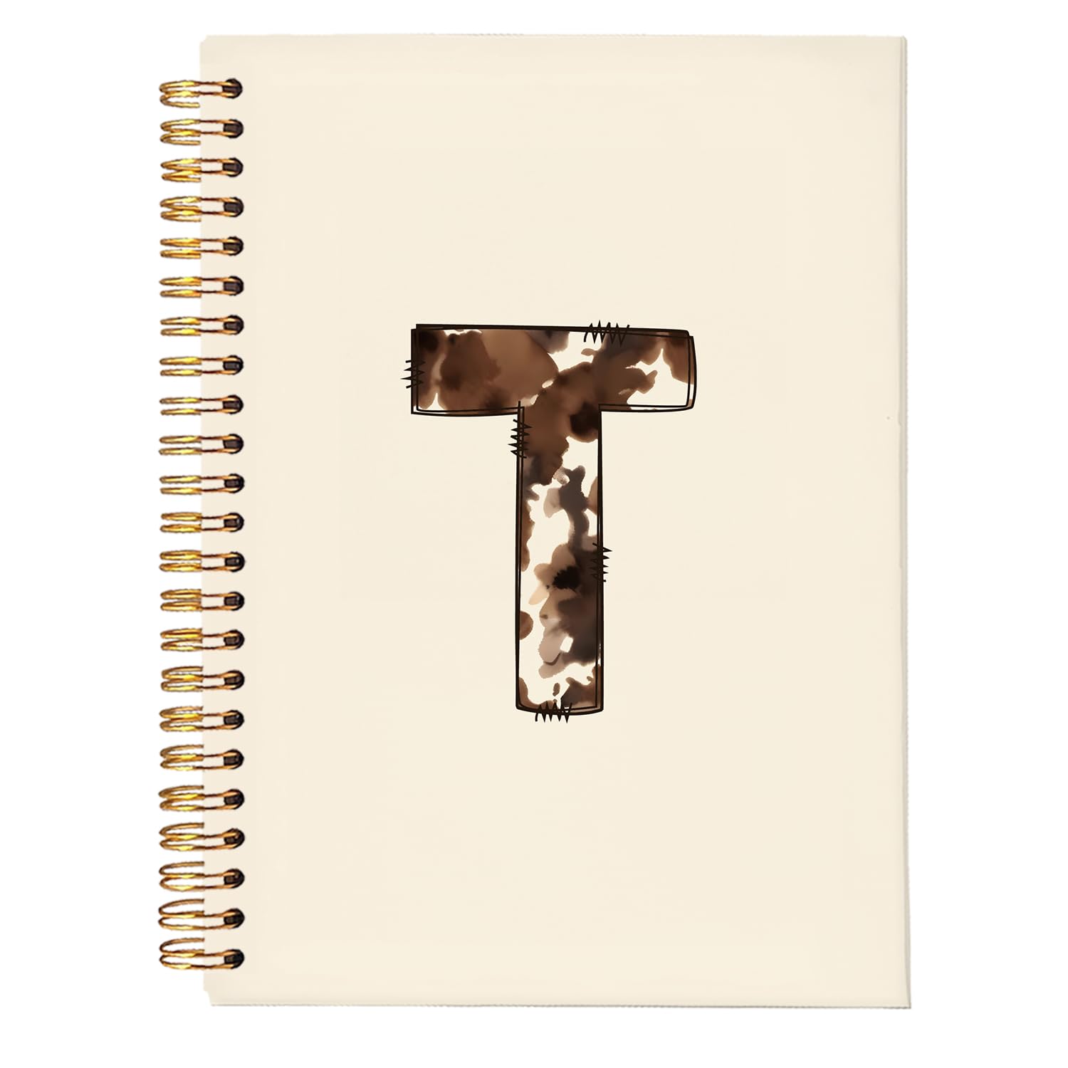 Wheatwin Initial Letter T Notebook, Personalized Notebook, Monogrammed Gifts for Women, Cute Western Cowgirl Notebook Hardcover Spiral Journal, Appreciation Gifts