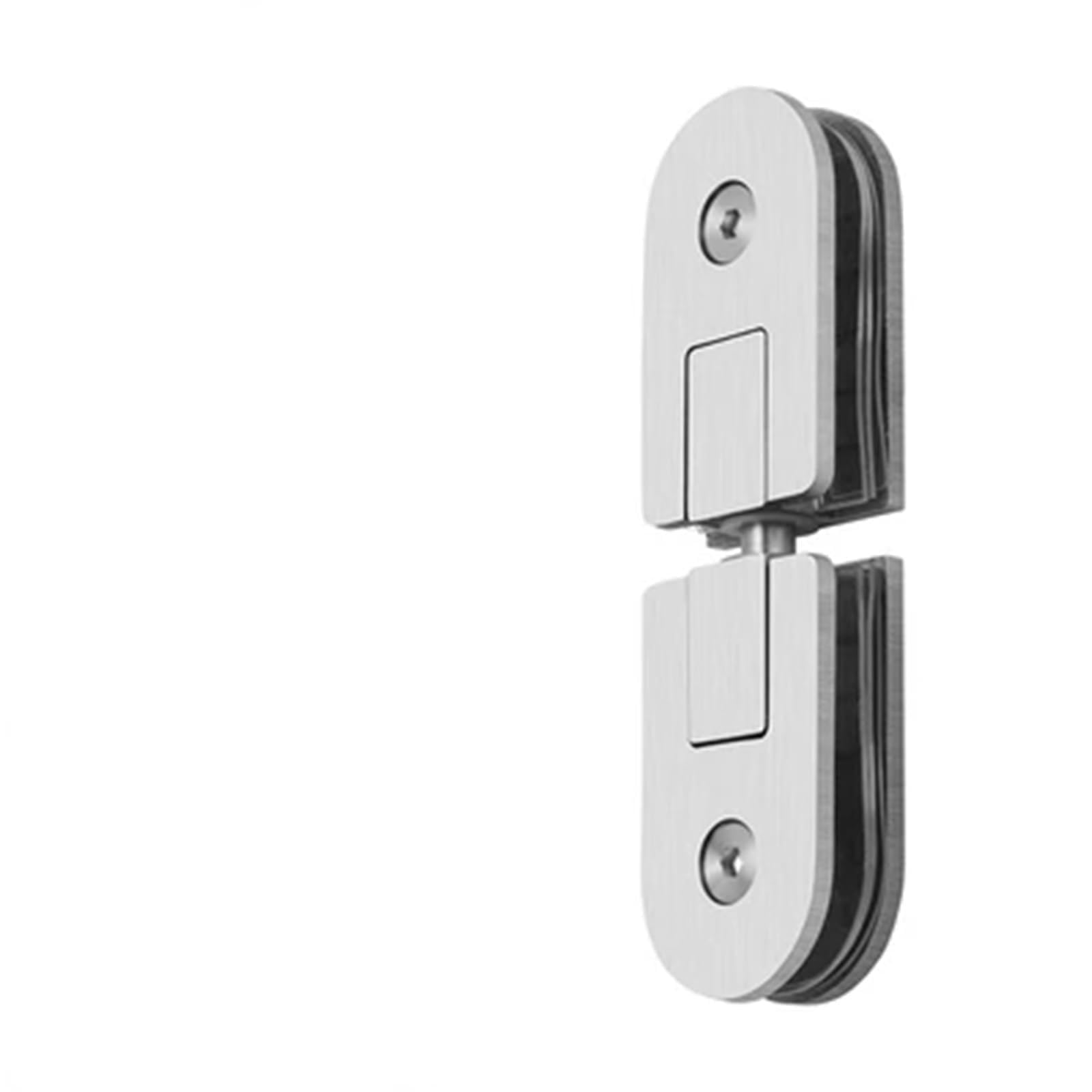 1pc SS304 Display Cabinet Glass Door Hinge 360 ° Rotary Clip Shower Room Bathroom Clip Heaven Earth Upper Lower Door Shaft(MT-1001)