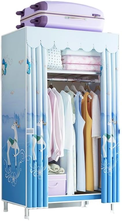 [Figoday] ワードローブ カバー付き クローゼット 不織布製 大容量 衣類収納ラック メタルフレーム構造 組み立て簡単 ハン