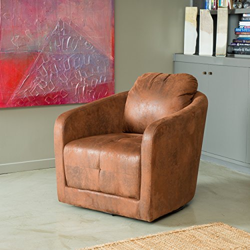 Christopher Knight Home Concordia Fabric Swivel Chair, Brown