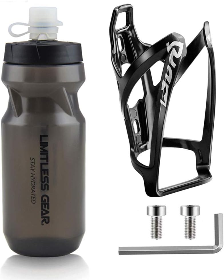 OSIGEI Bike Water Bottle Cage and 21oz Bike Water Bottle Set