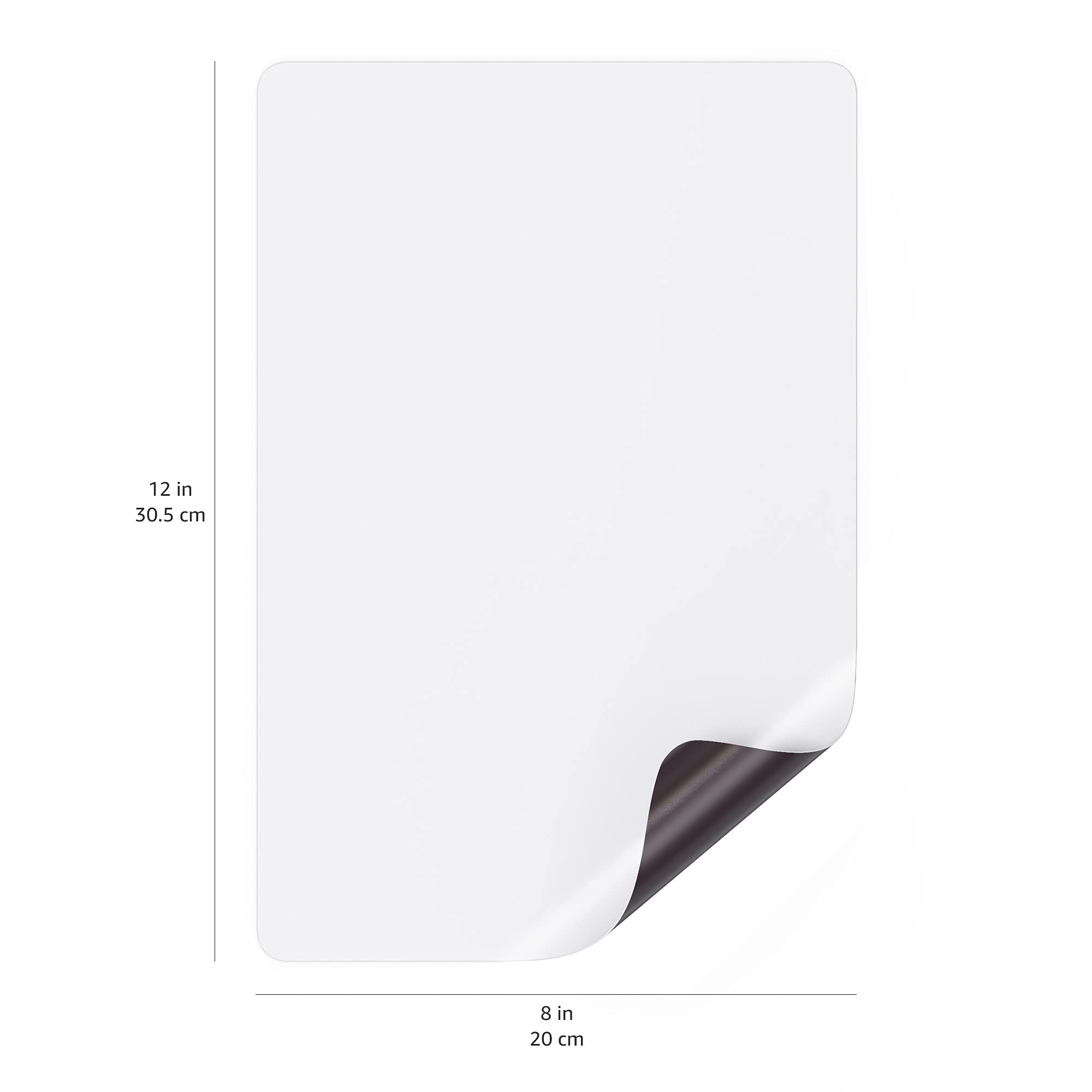 Amazon Basics Hoja de pizarra blanca de borrado en seco, magnética, 20,3 x 30,5 cm, 3 Unidad, Paquete de 1, Blanco